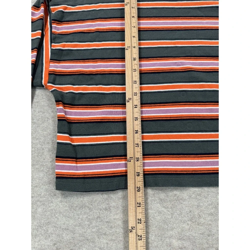 Wild Fable Womens Medium Black Orange Striped Mock Neck Pullover Sweater